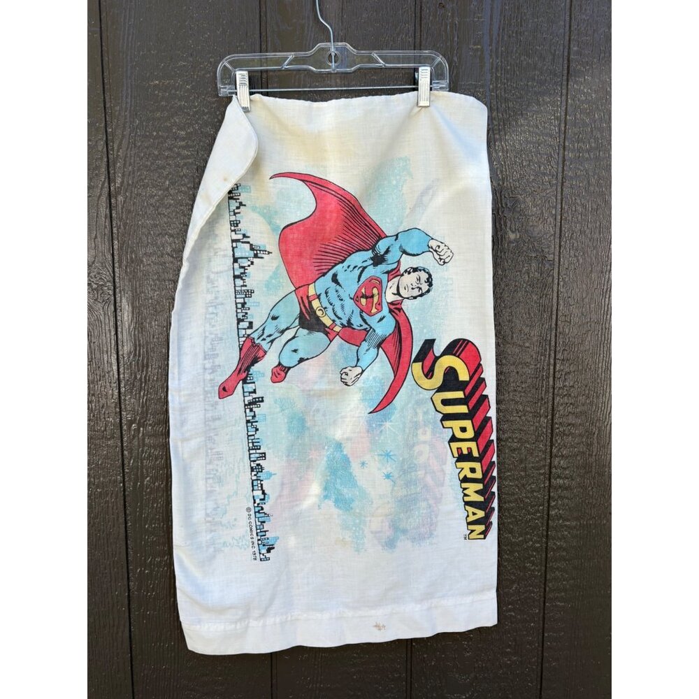Vintage 1978 Superman DC Comics Printed Pillowcase Bedding Fabric Panel